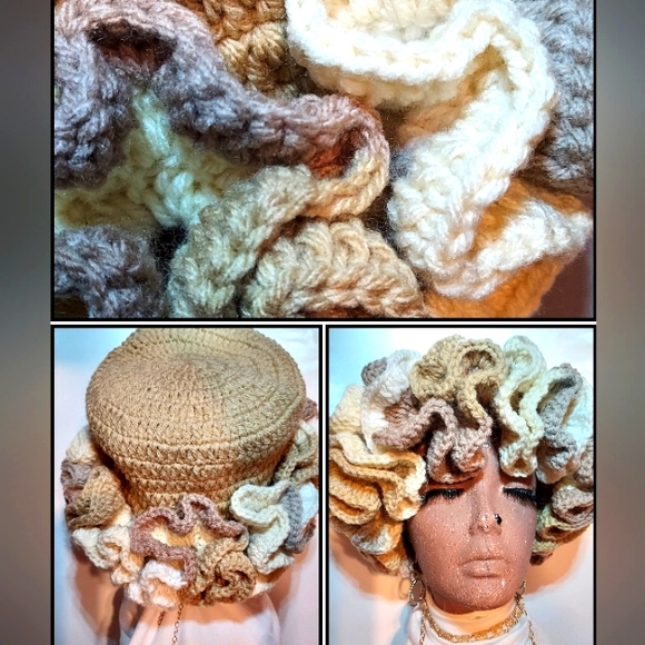 #L❤️VE:HANDMADE. Crochet Ruffle HAT - Picture 3 of 8